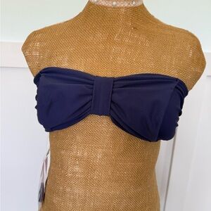 Betsy Johnson Purple Bandeau Bikini Top Womens Size Med NEW Swimwear Beach Pool